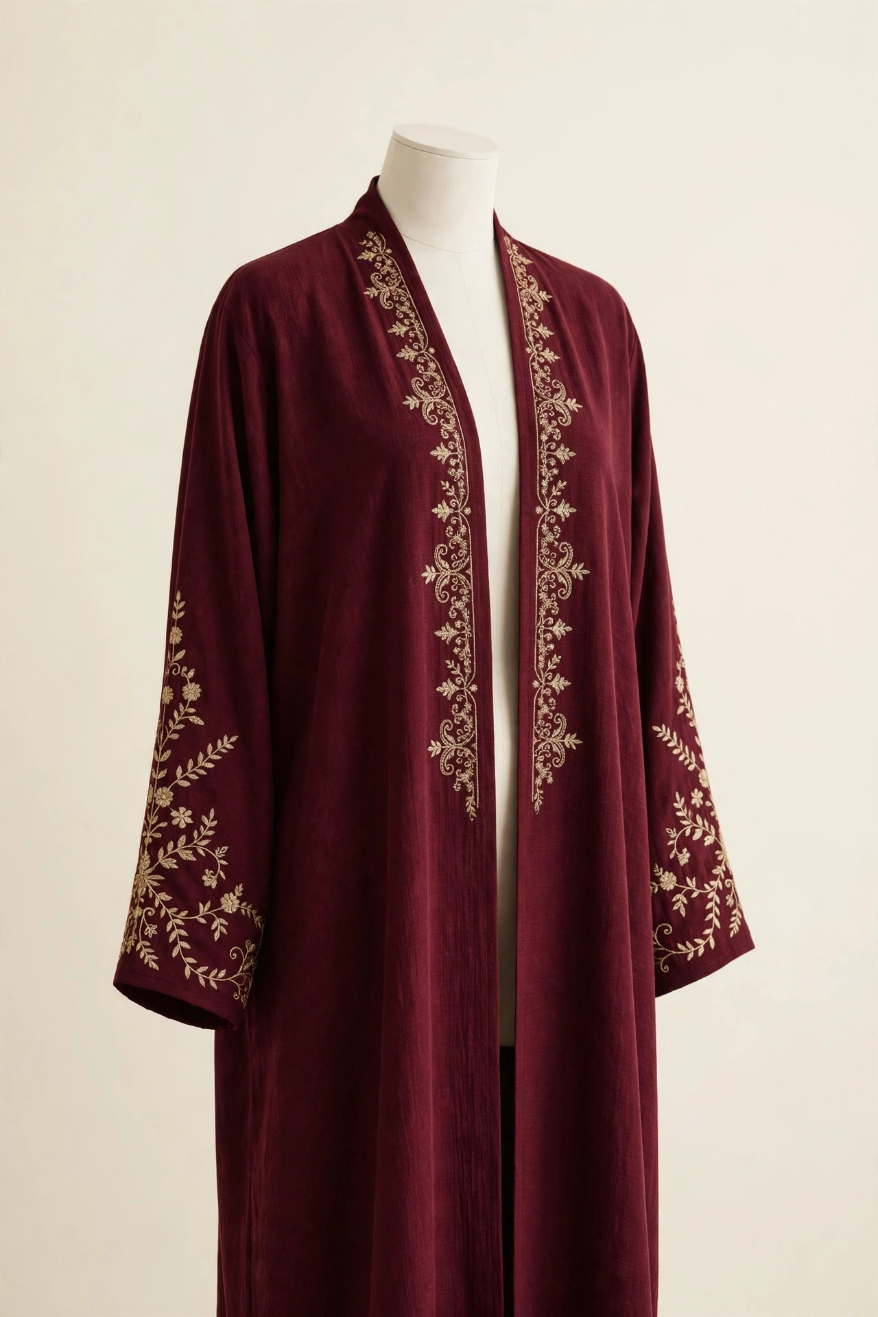 Embroidered plum abaya for occasions