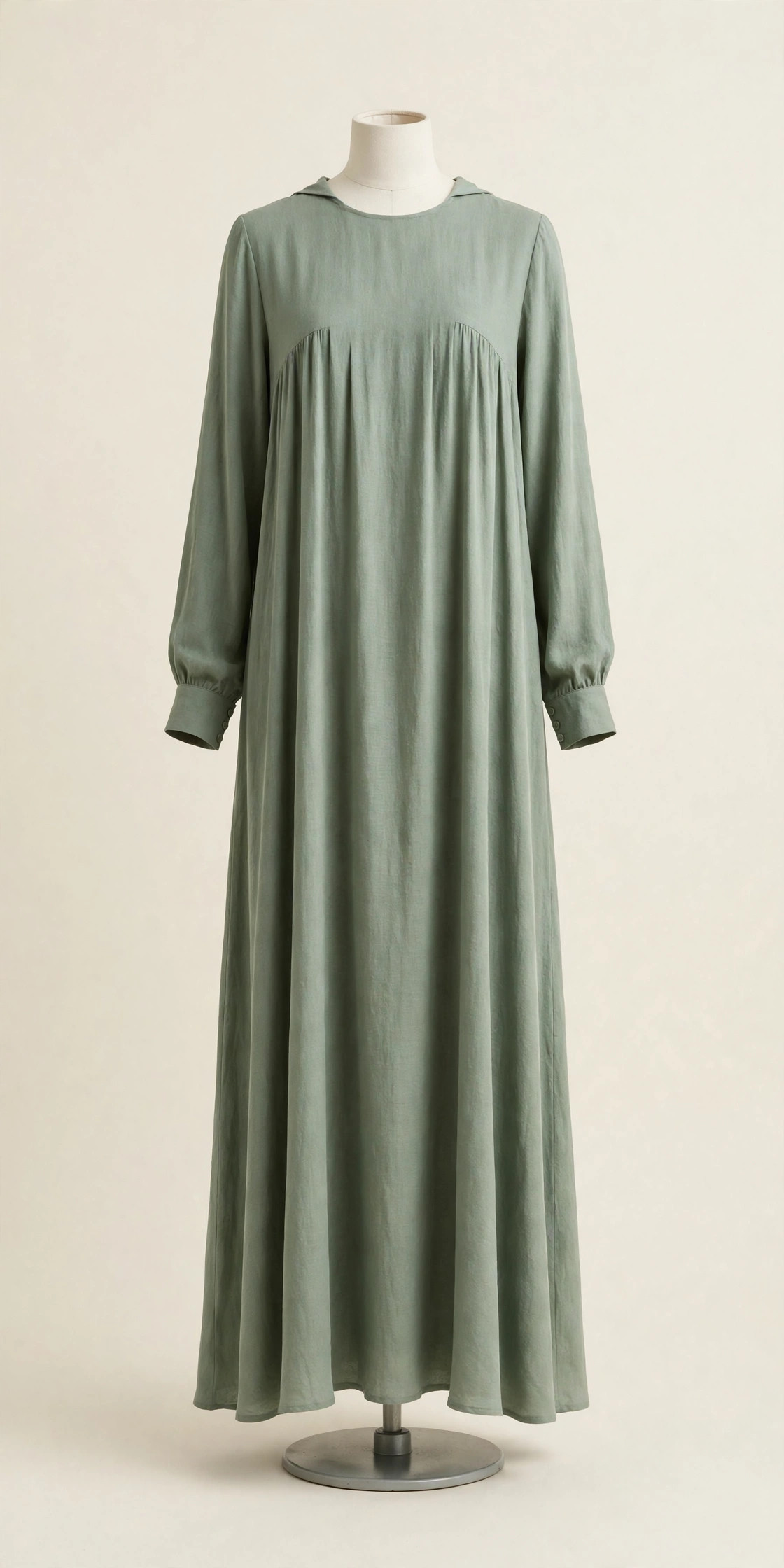 Sage long maxi dress with full sleeves